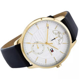 Buy Shop Tommy Hilfiger Hunter White Dial Black Leather Strap Watch for Men - 1791606 USA Online