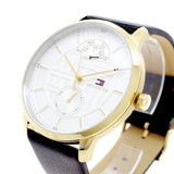 Buy Shop Tommy Hilfiger Hunter White Dial Black Leather Strap Watch for Men - 1791606 USA Online