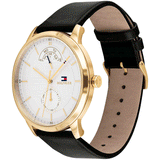 Buy Shop Tommy Hilfiger Hunter White Dial Black Leather Strap Watch for Men - 1791606 USA Online
