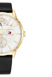 Buy Shop Tommy Hilfiger Hunter White Dial Black Leather Strap Watch for Men - 1791606 USA Online