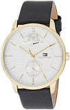 Buy Shop Tommy Hilfiger Hunter White Dial Black Leather Strap Watch for Men - 1791606 USA Online