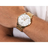 Buy Shop Tommy Hilfiger Hunter White Dial Gold Steel Strap Watch for Men - 1791609 USA Online
