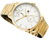 Buy Shop Tommy Hilfiger Hunter White Dial Gold Steel Strap Watch for Men - 1791609 USA Online