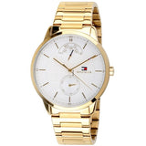 Buy Shop Tommy Hilfiger Hunter White Dial Gold Steel Strap Watch for Men - 1791609 USA Online