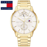Buy Shop Tommy Hilfiger Hunter White Dial Gold Steel Strap Watch for Men - 1791609 USA Online
