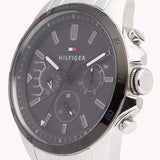Buy Shop Tommy Hilfiger Iconic Quartz Black Dial Silver Steel Strap Watch for Men - 1791564 USA Online