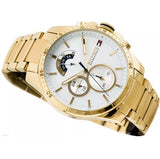 Buy Shop Tommy Hilfiger Iconic Quartz White Dial Gold Steel Strap Watch for Men - 1791538 USA Online