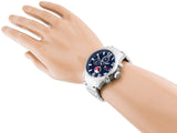 Buy Shop Tommy Hilfiger Jackson Chronograph Blue Dial Silver Steel Strap Watch for Men - 1791242 USA Online