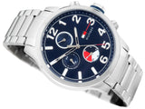Buy Shop Tommy Hilfiger Jackson Chronograph Blue Dial Silver Steel Strap Watch for Men - 1791242 USA Online