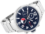 Buy Shop Tommy Hilfiger Jackson Chronograph Blue Dial Silver Steel Strap Watch for Men - 1791242 USA Online