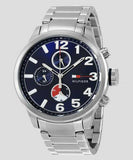 Buy Shop Tommy Hilfiger Jackson Chronograph Blue Dial Silver Steel Strap Watch for Men - 1791242 USA Online