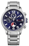 Buy Shop Tommy Hilfiger Jackson Chronograph Blue Dial Silver Steel Strap Watch for Men - 1791242 USA Online