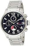Buy Shop Tommy Hilfiger Jackson Chronograph Blue Dial Silver Steel Strap Watch for Men - 1791242 USA Online