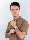 Buy Shop Tommy Hilfiger Jackson Multi-Function Silver Dial Brown Leather Strap Watch for Men - 1791239 USA Online