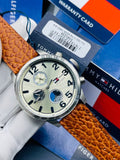 Buy Shop Tommy Hilfiger Jackson Multi-Function Silver Dial Brown Leather Strap Watch for Men - 1791239 USA Online