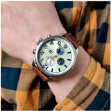 Buy Shop Tommy Hilfiger Jackson Multi-Function Silver Dial Brown Leather Strap Watch for Men - 1791239 USA Online