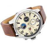 Buy Shop Tommy Hilfiger Jackson Multi-Function Silver Dial Brown Leather Strap Watch for Men - 1791239 USA Online