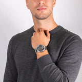 Buy Shop Tommy Hilfiger Jackson Quartz Black Dial Silver Steel Strap Watch for Men - 1791243 USA Online