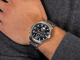 Buy Shop Tommy Hilfiger Jackson Quartz Black Dial Silver Steel Strap Watch for Men - 1791243 USA Online