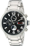 Buy Shop Tommy Hilfiger Jackson Quartz Black Dial Silver Steel Strap Watch for Men - 1791243 USA Online