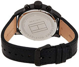 Buy Shop Tommy Hilfiger Jackson Quartz Blue Dial Black Leather Strap Watch for Men - 1791241 USA Online