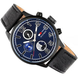 Buy Shop Tommy Hilfiger Jackson Quartz Blue Dial Black Leather Strap Watch for Men - 1791241 USA Online