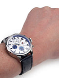 Buy Shop Tommy Hilfiger Jackson Silver Dial Black Leather Strap Watch for Men - 1791240 USA Online
