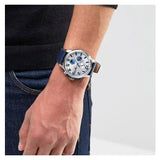 Buy Shop Tommy Hilfiger Jackson Silver Dial Black Leather Strap Watch for Men - 1791240 USA Online