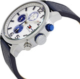 Buy Shop Tommy Hilfiger Jackson Silver Dial Black Leather Strap Watch for Men - 1791240 USA Online