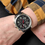 Buy Shop Tommy Hilfiger Jake Chronograph Black Dial Black Leather Strap Watch for Men - 1791232 USA Online
