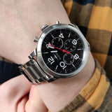 Buy Shop Tommy Hilfiger Jake Chronograph Black Dial Silver Steel Strap Watch for Men - 1791234 USA Online