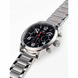 Buy Shop Tommy Hilfiger Jake Chronograph Black Dial Silver Steel Strap Watch for Men - 1791234 USA Online