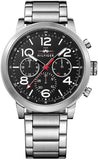 Buy Shop Tommy Hilfiger Jake Chronograph Black Dial Silver Steel Strap Watch for Men - 1791234 USA Online