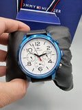 Buy Shop Tommy Hilfiger Jake Multi Function Quartz White Dial Black Leather Strap Watch for Men - 1791235 USA Online