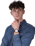 Buy Shop Tommy Hilfiger Jake Multi Function Quartz White Dial Black Leather Strap Watch for Men - 1791235 USA Online