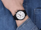 Buy Shop Tommy Hilfiger Jake Multi Function Quartz White Dial Black Leather Strap Watch for Men - 1791235 USA Online