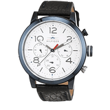 Buy Shop Tommy Hilfiger Jake Multi Function Quartz White Dial Black Leather Strap Watch for Men - 1791235 USA Online