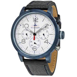 Buy Shop Tommy Hilfiger Jake Multi Function Quartz White Dial Black Leather Strap Watch for Men - 1791235 USA Online