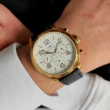 Buy Shop Tommy Hilfiger Jake Multifunction White Dial Black Leather Strap Watch for Men - 1791236 USA Online