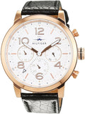 Buy Shop Tommy Hilfiger Jake Multifunction White Dial Black Leather Strap Watch for Men - 1791236 USA Online