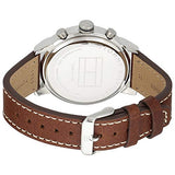 Buy Shop Tommy Hilfiger Jake Multifunction White Dial Brown Leather Strap Watch for Men - 1791230 USA Online