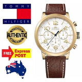 Buy Shop Tommy Hilfiger Jake Quartz White Dial Brown Leather Strap Watch for Men - 1791231 USA Online