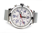 Buy Shop Tommy Hilfiger Jake Quartz White Dial Silver Mesh Bracelet Watch for Men - 1791233 USA Online