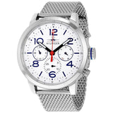 Buy Shop Tommy Hilfiger Jake Quartz White Dial Silver Mesh Bracelet Watch for Men - 1791233 USA Online