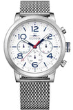 Buy Shop Tommy Hilfiger Jake Quartz White Dial Silver Mesh Bracelet Watch for Men - 1791233 USA Online