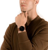 Buy Shop Tommy Hilfiger James Quartz Black Dial Brown Leather Strap Watch For Men - 1791486 USA Online