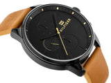 Buy Shop Tommy Hilfiger James Quartz Black Dial Brown Leather Strap Watch For Men - 1791486 USA Online