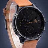 Buy Shop Tommy Hilfiger James Quartz Black Dial Brown Leather Strap Watch For Men - 1791486 USA Online