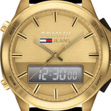 Buy Shop Tommy Hilfiger Jeans Digital Analog Gold Dial Black Rubber Strap Watch For Women - 1791762 USA Online
