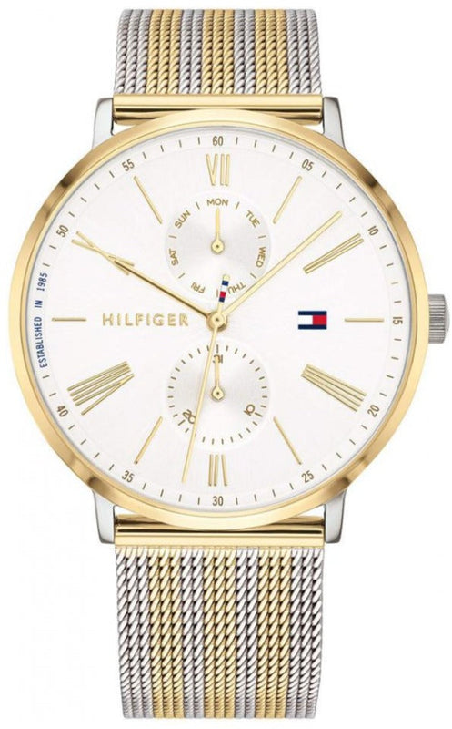Buy Shop Tommy Hilfiger Jenna Quartz White Dial Two Tone Mesh Bracelet Watch for Women - 1782074 USA Online